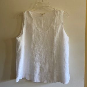 White Organic Linen Tank Top